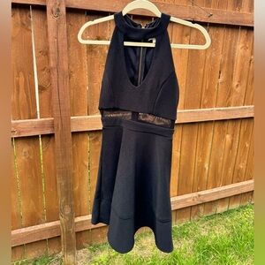 Black mesh and flair dress